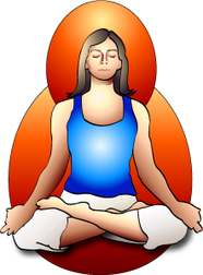 Sitting meditation in the full-lotus position.